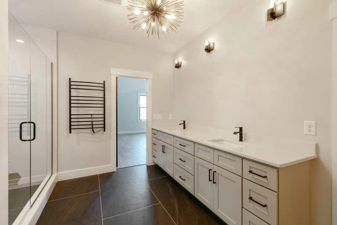 Beautiful white bathroom countertop project here in Raleigh, NC.